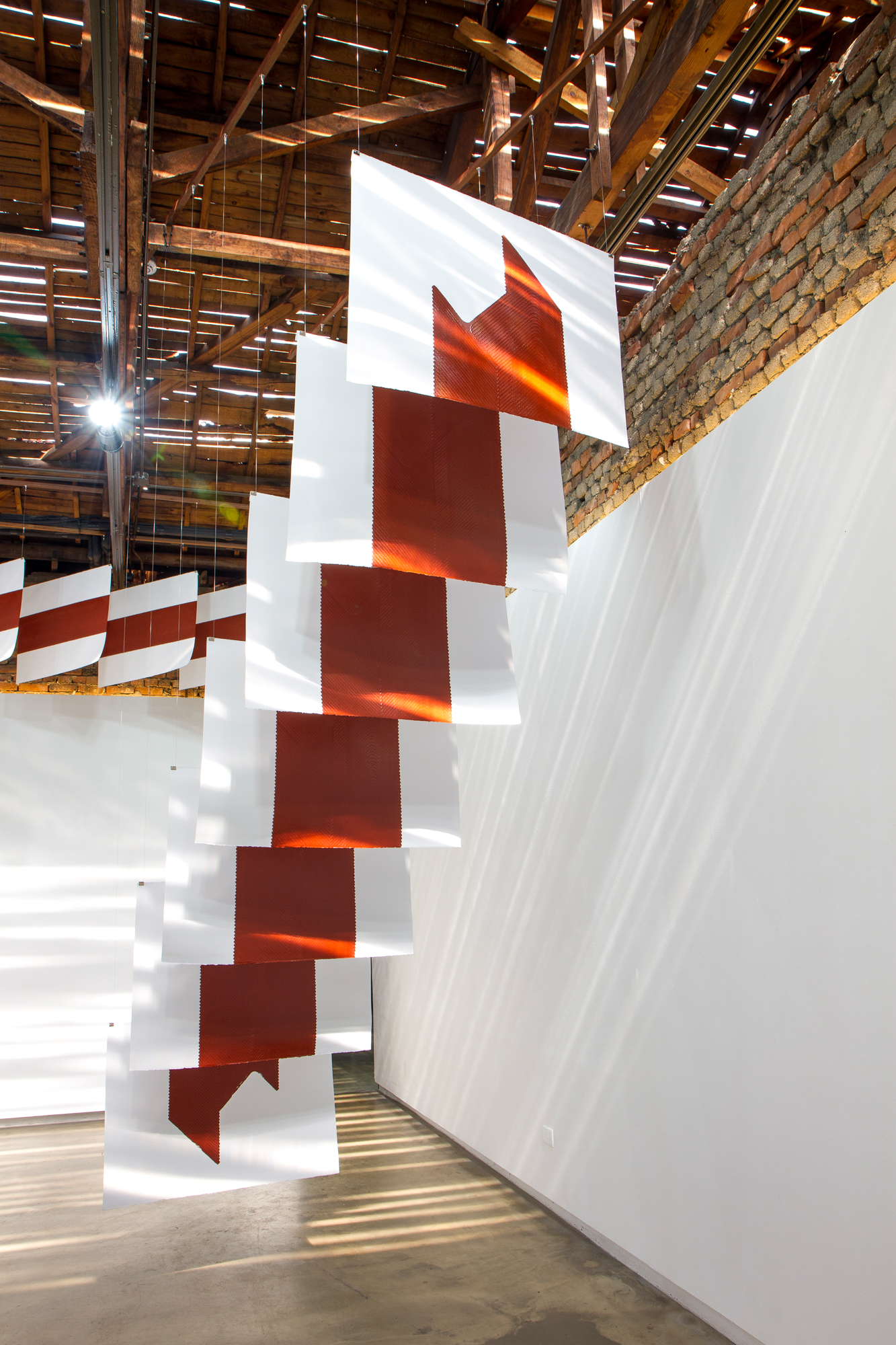 Byun Sanghwan_Live Rust-Magneto, 2020, anti-corrosion paint on paper, section steel, each 70x100cm, dimensions variable