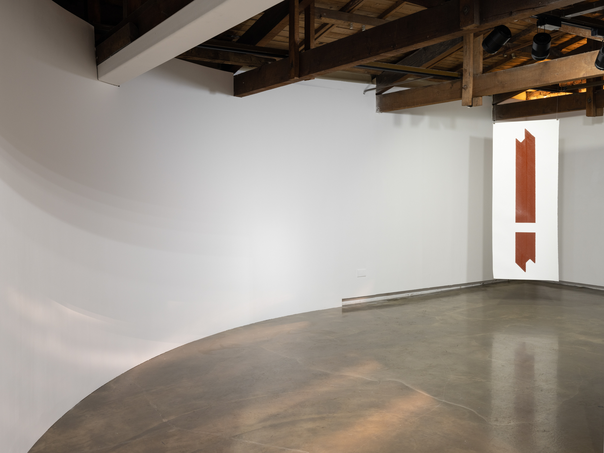 Byun Sanghwan_Live Rust-Odyssey, 2021, anti-corrosion paint on paper, section steel, 175x70cm
