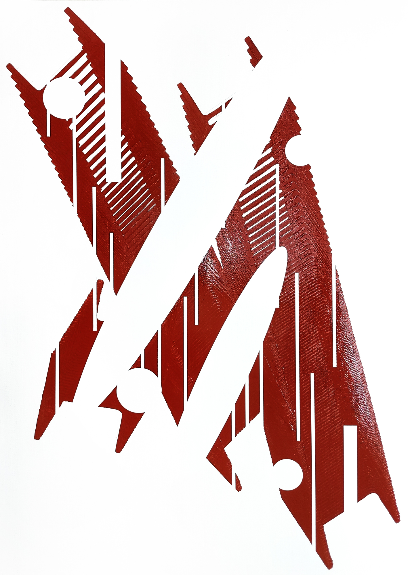 Byun Sanghwan_Live Rust-Odyssey 24006 (α), 2024, anti-corrosion paint on paper, section steel, 100x70cm