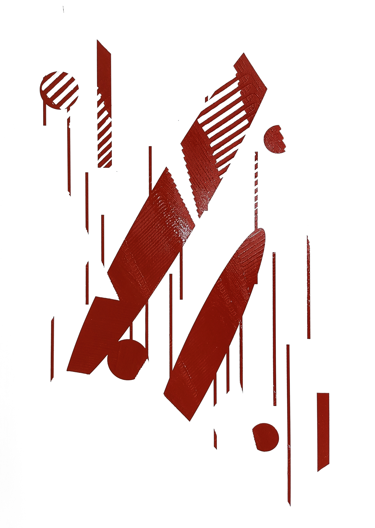 Byun Sanghwan_Live Rust-Odyssey 24006 (β), 2024, anti-corrosion paint on paper, section steel, 100x70cm