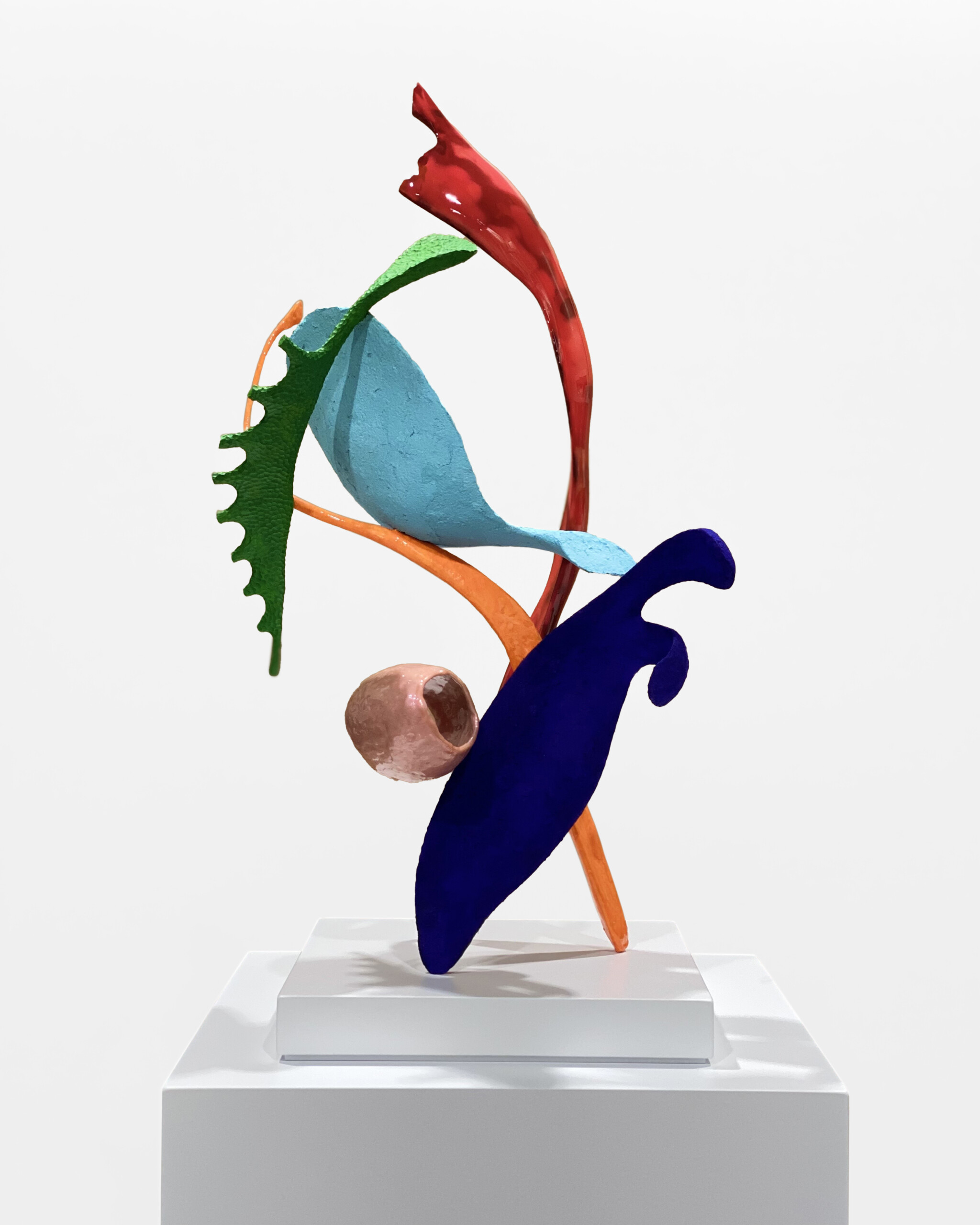 Xooang Choi_Assemblage C4, 2024, Polyurethane resin, epoxy resin, Polyester resin, paper mache, pigments, Polyurethane paint, aluminum mesh, stainless steel, 72x39x31cm
