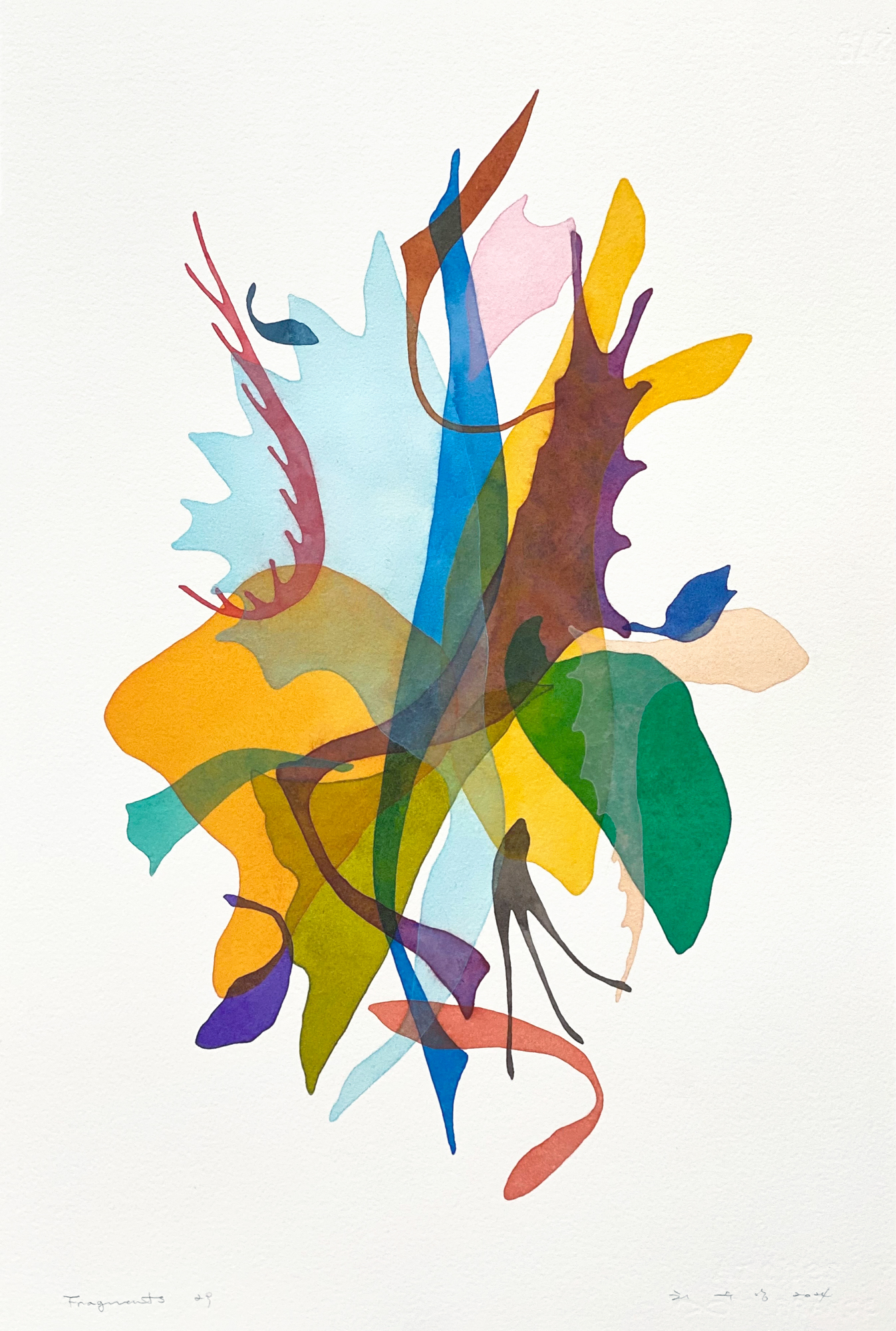 Xooang Choi_Fragments 29, 2024, watercolor on arches paper, 55.5x38cm